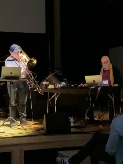 icmc 2025 hosted a whole concert dedicated to #Somax2 yesterday with a set of brillant pieces. see program at https://icmc2025.sites.northeastern.edu/concerts-hall-part-1/.   
CONCERT #4
Monday, June 9; 7:30pm – 9:00pm
Fenway Center, Northeastern University 
ID 298
Solo for Sliding Trombone, with electronics and AI-tools (Somax2)
John Cage; realization by Mikhail Malt, Benny Sluchin
Benny Sluchin, Trombone; Mikhail Malt, Somax2 and Generative electronics
ID 785
你們是蟲子 (You are bugs) -- Hommage à Liu Cixin
Pavlos Antoniadis
Pavlos Antoniadis
ID 744
Echoes of the Machine Mind I
Ferdinando Romano
Ferdinando Romano
ID 481
Five Elements, a Co-improvisation with Somax2
Cássia Bomfim, Mikhail Malt
Cássia Bomfim, Mikhail Malt
ID 621
Instrospectronica
Miles Okazaki
Miles Okazaki
ID 228
Harald Bodes Phase 6
Harald Bode (arr. Juan Parra Cancino)
Juan Parra Cancino
ID curated
Taideji
Lara Morciano, composer and pianist; Thierry Miroglio, percussionist; José Miguel Fernández
Lara Morciano, composer and pianist; Thierry Miroglio, percussionist; José Miguel Fernández